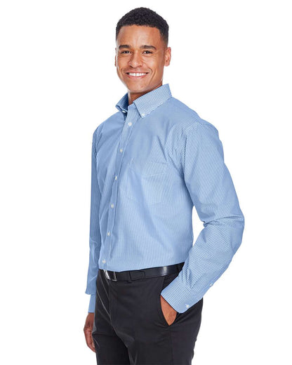 Devon & Jones Men's Crown Collection® Banker Stripe Woven Dress Shirt D645 #colormdl_French Blue