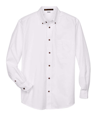 Harriton Men's Easy Blend™ Twill Shirt M500 #color_White