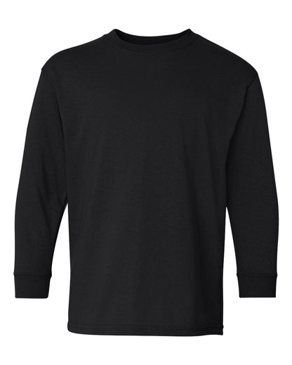 Gildan Heavy Cotton™ Youth Long Sleeve T-Shirt 5400B #color_Black