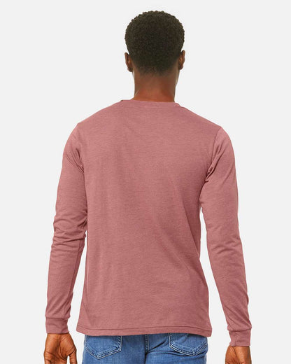 BELLA + CANVAS Heather CVC Long Sleeve Tee 3501CVC #colormdl_Heather Mauve