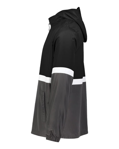 Holloway Men's Turnabout Reversible Hooded Jacket 229587 #color_Black/ Carbon
