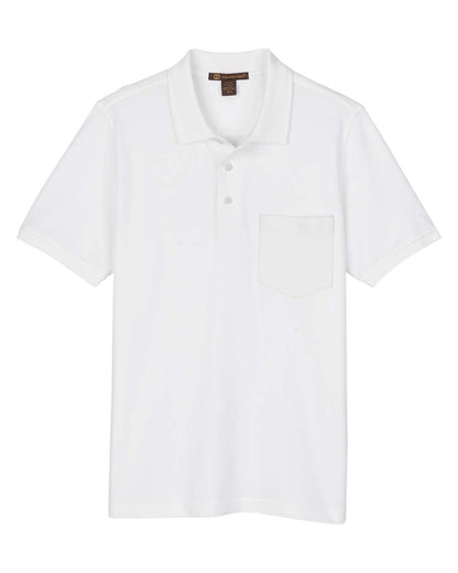 Harriton Men's Valiant Cotton Snag Protect Pocket Polo M205P #color_White