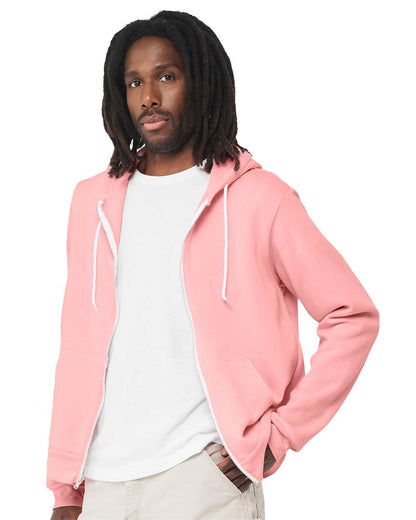 BELLA + CANVAS Sponge Fleece Full-Zip Hoodie 3739 #colormdl_Pink