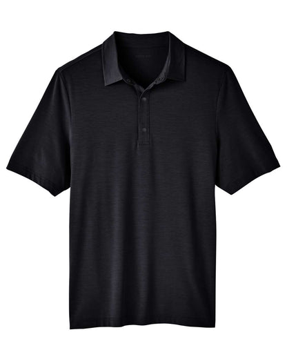 North End Men's JAQ Snap-Up Stretch Performance Polo NE100 #color_Black