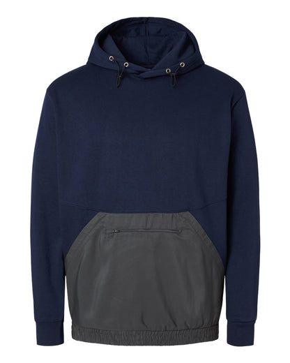 MV Sport Unisex Mixed Media Hooded Sweatshirt 23112 #color_Navy/ Charcoal