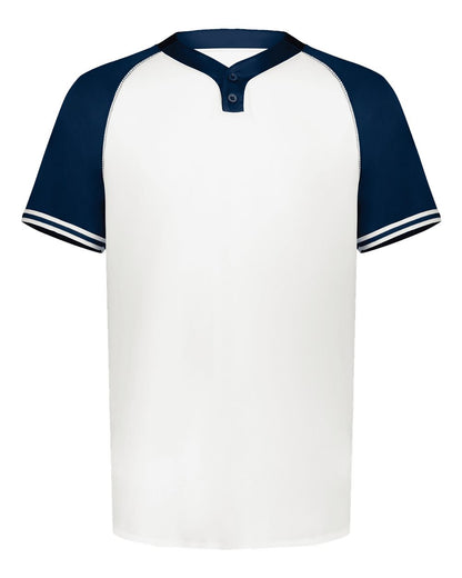 Augusta Sportswear Youth Cutter Henley Jersey 6906 #color_White/ Navy