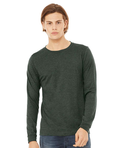 BELLA + CANVAS Heather CVC Long Sleeve Tee 3501CVC #colormdl_Heather Forest