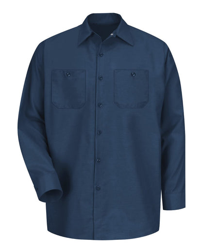 Red Kap Men's Industrial Long Sleeve Work Shirt SP14 #color_Navy