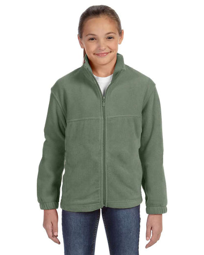 Harriton Youth Full-Zip Fleece M990Y #colormdl_Dill