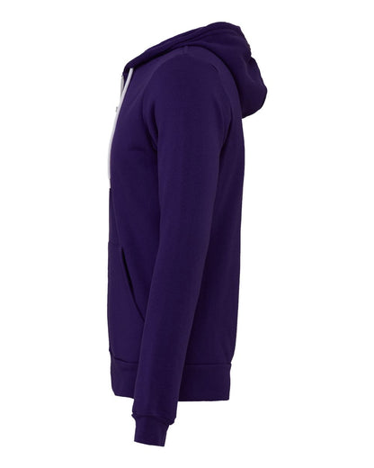 BELLA + CANVAS Unisex Sponge Fleece Full-Zip Hoodie Sweatshirt 3739 #color_Team Purple