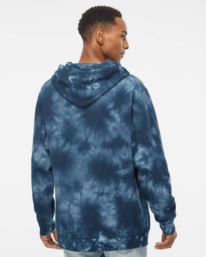 Independent Trading Co. Midweight Tie-Dyed Hooded Sweatshirt PRM4500TD #colormdl_Tie Dye Navy