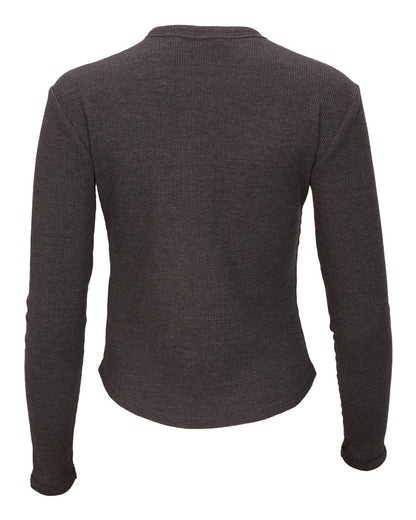 Boxercraft Women's Waffle Knit Baby Long Sleeve T-Shirt BW3103 #color_Charcoal Heather