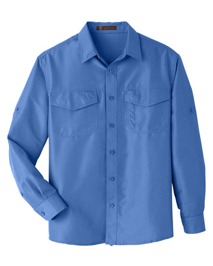 Harriton Men's Key West Performance Staff Shirt M580L #color_Pool Blue