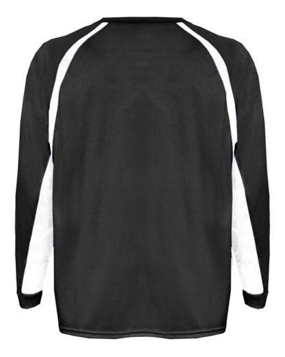 Badger Youth B-Core Hook Long Sleeve T-Shirt 2154 #color_Black/ White