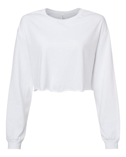 BELLA + CANVAS FWD Fashion Women's Crop Long Sleeve Tee 6501 #color_White