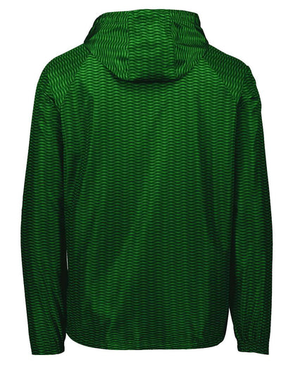 Holloway Men's Range Hooded Packable Quarter-Zip Jacket 229554 #color_Forest
