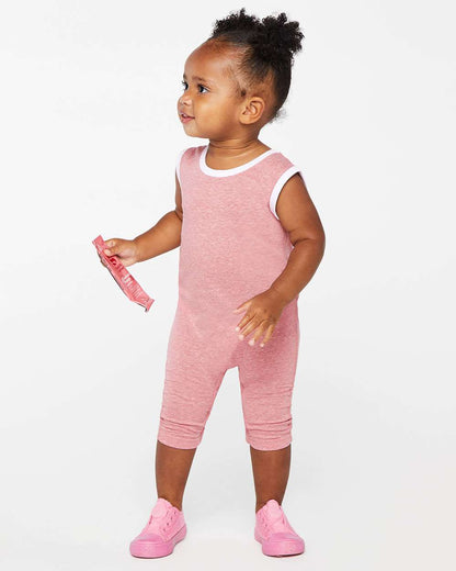 Rabbit Skins Infant Harborside Mélange Tank Romper 4492 #colormdl_Mauvelous Melange