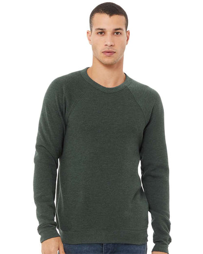 BELLA + CANVAS Sponge Fleece Raglan Crewneck Sweatshirt 3901 #colormdl_Heather Forest