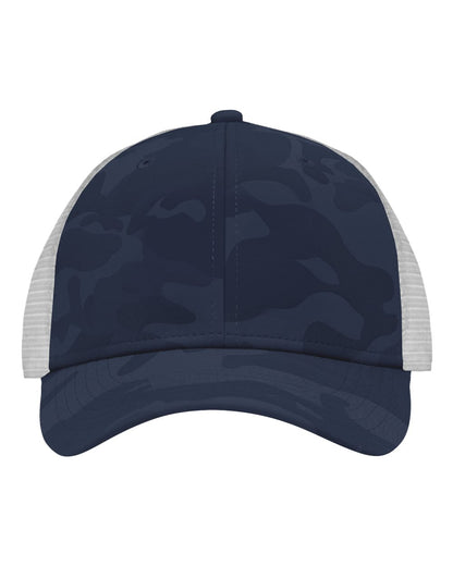 Sportsman Traditional Lo-Pro Mesh Back Trucker Fit Cap SP1450 #color_Navy Camo/ White