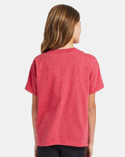 Hanes Ecosmart™ Youth T-Shirt 5370 #colormdl_Heather Red