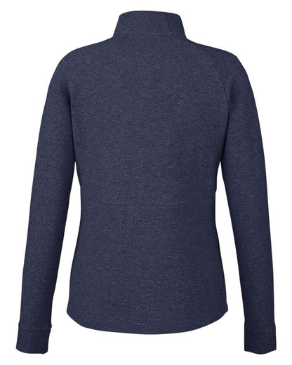 North End Women's Spirit Textured Quarter-Zip Pullover NE725W #color_Classic Navy Heather
