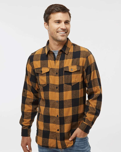 Burnside Yarn-Dyed Long Sleeve Flannel Shirt 8210 #colormdl_Tobacco/ Black Buffalo