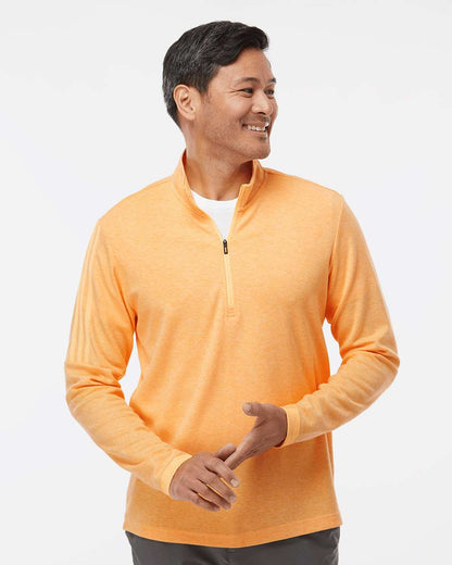 Adidas 3-Stripes Quarter-Zip Sweater A554 #colormdl_Acid Orange Melange