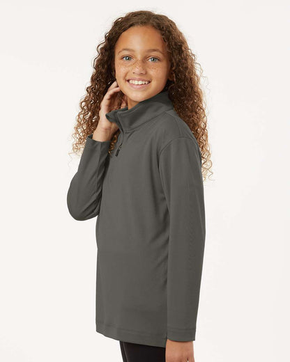 AllPro Youth Pro-Lock Performance Quarter-Zip Pullover 41870Y #colormdl_Charcoal