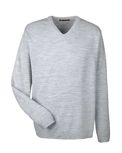 Harriton Men's Pilbloc™ V-Neck Sweater M420 #color_Grey Heather