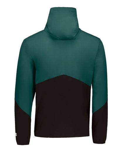 Russell Athletic Unisex Legend Hooded Quarter-Zip Pullover R20DSM #color_Dark Green/ Black