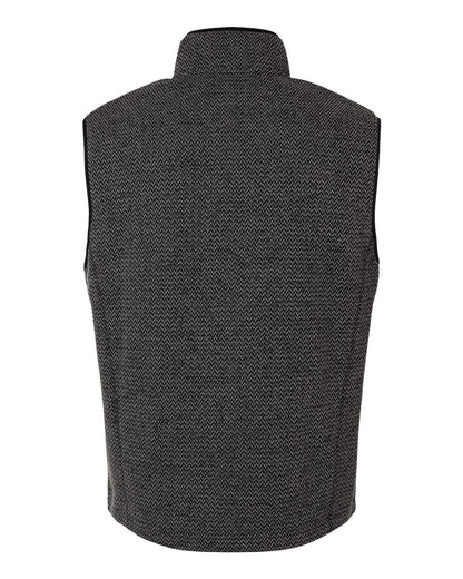 North End Men's Jasper Jacquard Fleece Vest NE731 #color_Black/ Grey