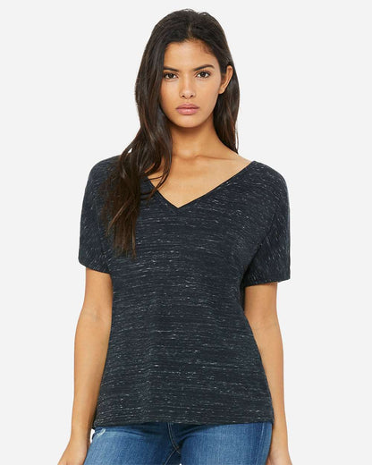 BELLA + CANVAS Women’s Slouchy V-Neck Tee 8815 #colormdl_Black Marble