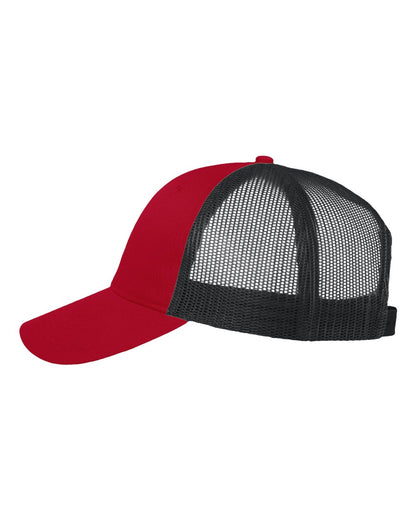 Valucap Mesh-Back Twill Trucker Cap VC400 #color_Red/ Black