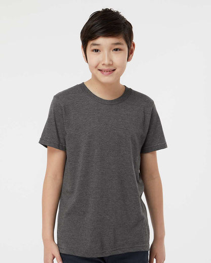 Tultex Youth Fine Jersey T-Shirt 235 #colormdl_Heather Charcoal