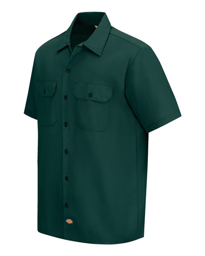 Dickies Short Sleeve Work Shirt - Tall Sizes 2574T #color_Hunter Green