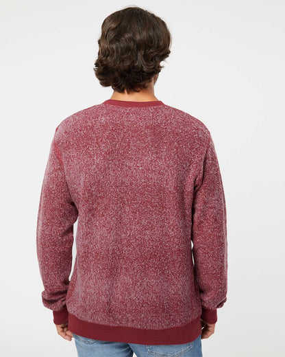 J. America Unisex Aspen Fleece Crewneck Sweatshirt 8712 #colormdl_Burgundy Speck
