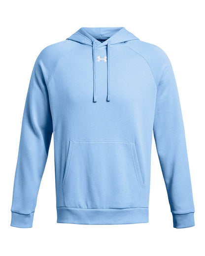 Under Armour Men's Rival Fleece Hooded Sweatshirt 1379757 #color_Carolina Blue/ White