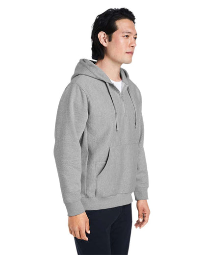 Team 365 Unisex Zone HydroSport™ Heavyweight Quarter-Zip Hooded Sweatshirt TT97 #colormdl_Athletic Heather