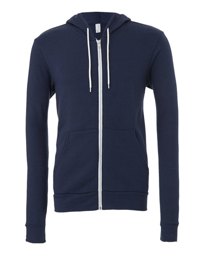 BELLA + CANVAS Unisex Sponge Fleece Full-Zip Hoodie Sweatshirt 3739 #color_Navy