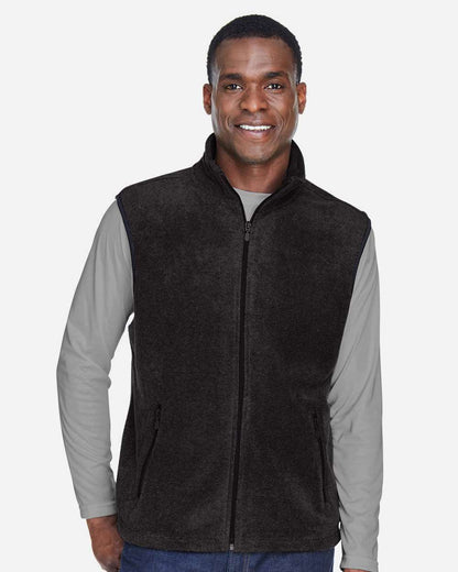 Harriton Unisex Fleece Full-Zip Vest M985 #colormdl_Black