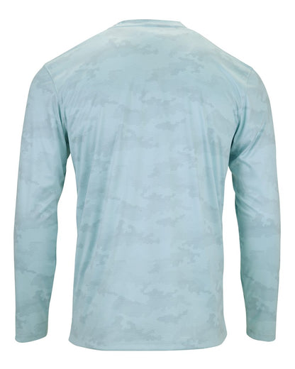 Paragon Unisex Pompano Performance Camo Long Sleeve T-Shirt 217 #color_Aqua Blue