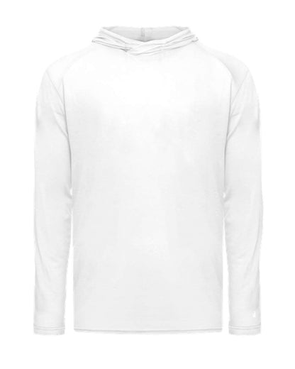 Badger Youth Tri-Blend Surplice Hooded Long Sleeve T-Shirt 2905 #color_White