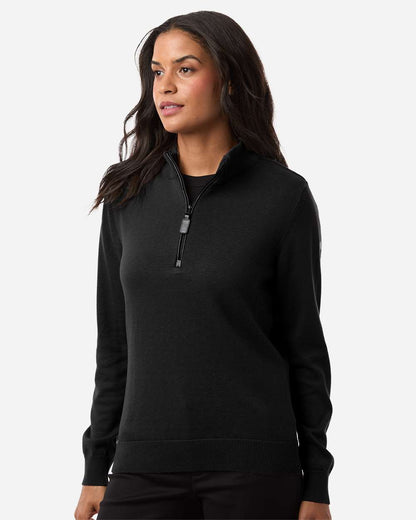 Devon & Jones Women's New Classics Quarter-Zip Sweater DG446W #colormdl_Black