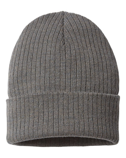 Atlantis Headwear Sustainable Rib Cuffed Beanie RIO #color_Dark Grey