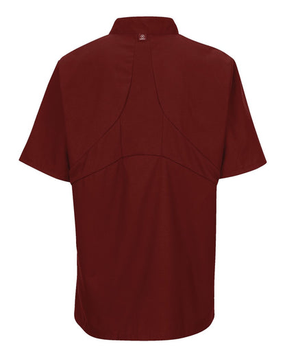 Chef Designs Women's Mimix™ Short Sleeve Chef Coat with OilBlok 045X #color_Fireball Red