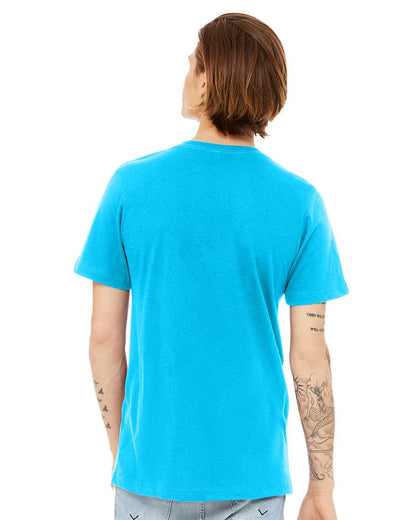 BELLA + CANVAS Heather CVC V-Neck Tee 3005CVC #colormdl_Neon Blue