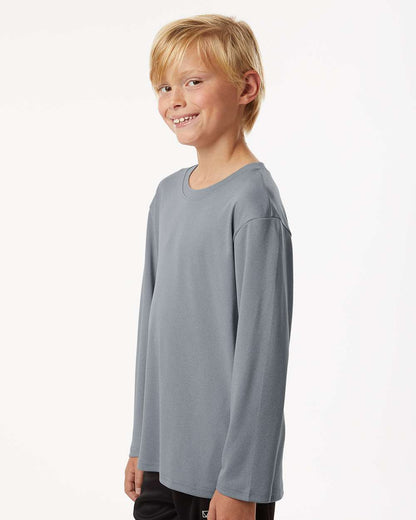 AllPro Youth Pro-Lock Performance Long Sleeve T-Shirt 48400Y #colormdl_Heather Steel