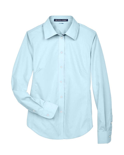 Devon & Jones Women's Crown Collection® Broadcloth Woven Dress Shirt D620W #color_Crystal Blue