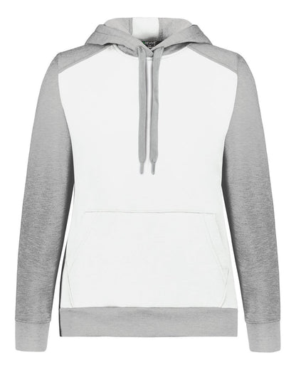 Augusta Sportswear Women's Eco Revive™ Three-Season Triblend Fleece Hooded Sweatshirt 6867 #color_White/ Grey Heather