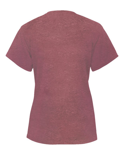 Badger Women’s Triblend Performance V-Neck Short Sleeve T-Shirt 4962 #color_Maroon Heather